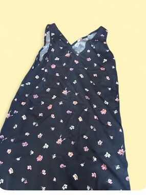 GAP Black Mini Dress with Pink & White Floral Print
